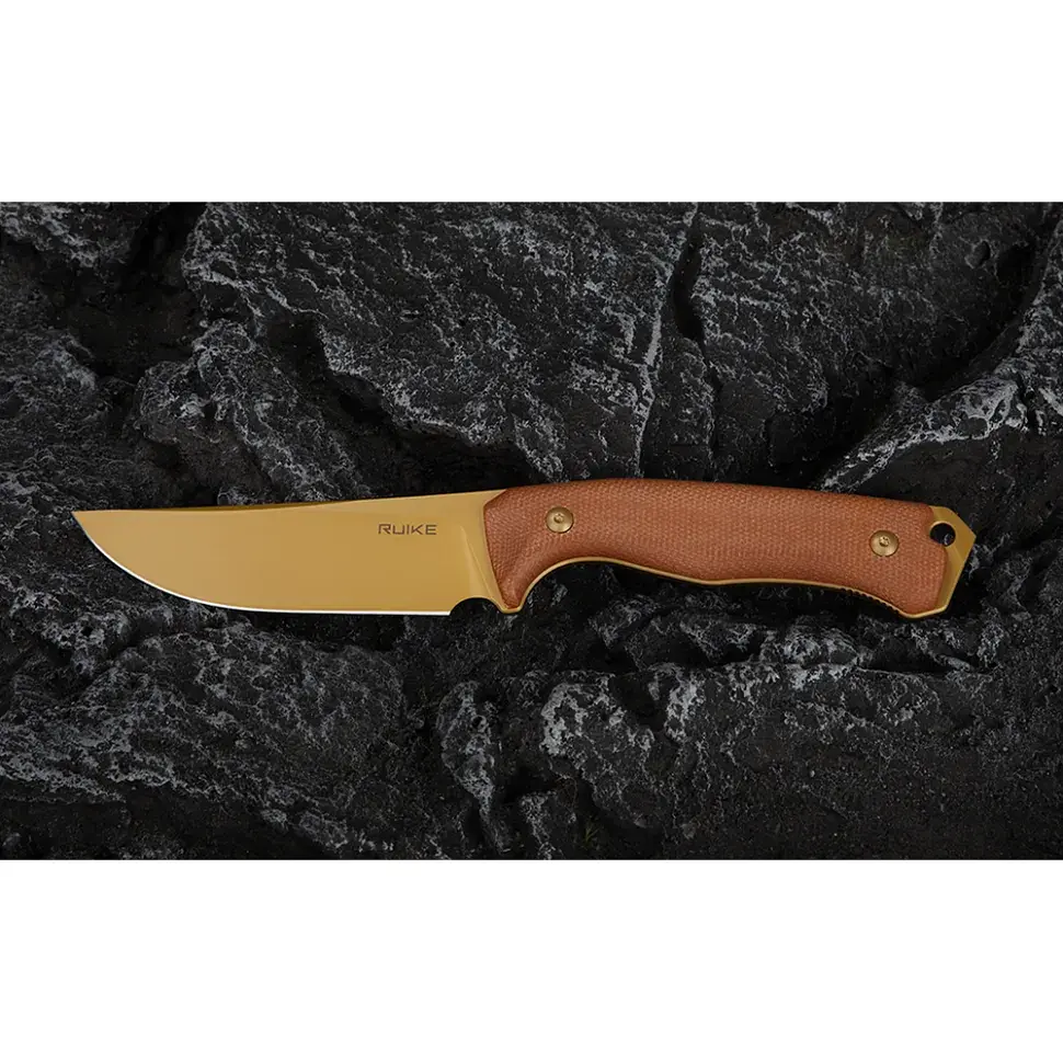 Ніж фіксований мисливський Ruike F186-MN, (11.8 см) D2 / Micarta коричневий - фото 11