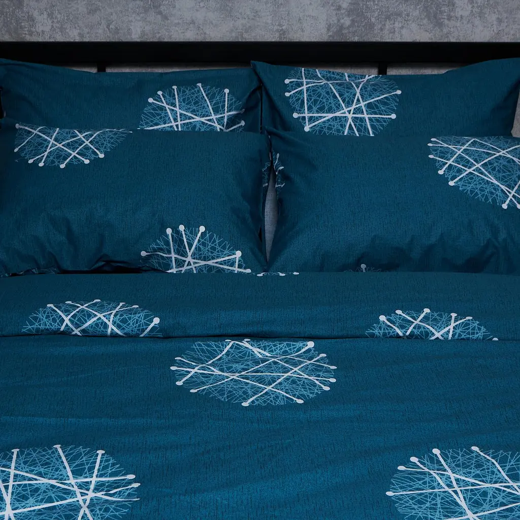 Комплект постельного белья Moon&Star Satin Elit Crystal Threads Евро 200х220 см наволочки 2х50х70 см - фото 5