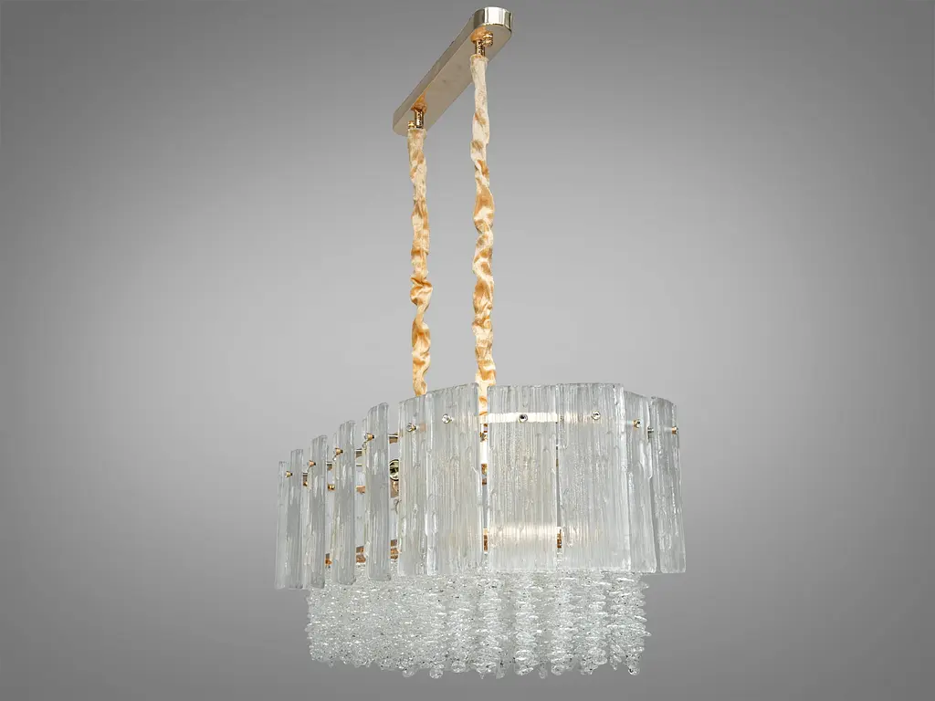 Изящная хрустальная люстра овальной формы на 10 ламп. - фото 3