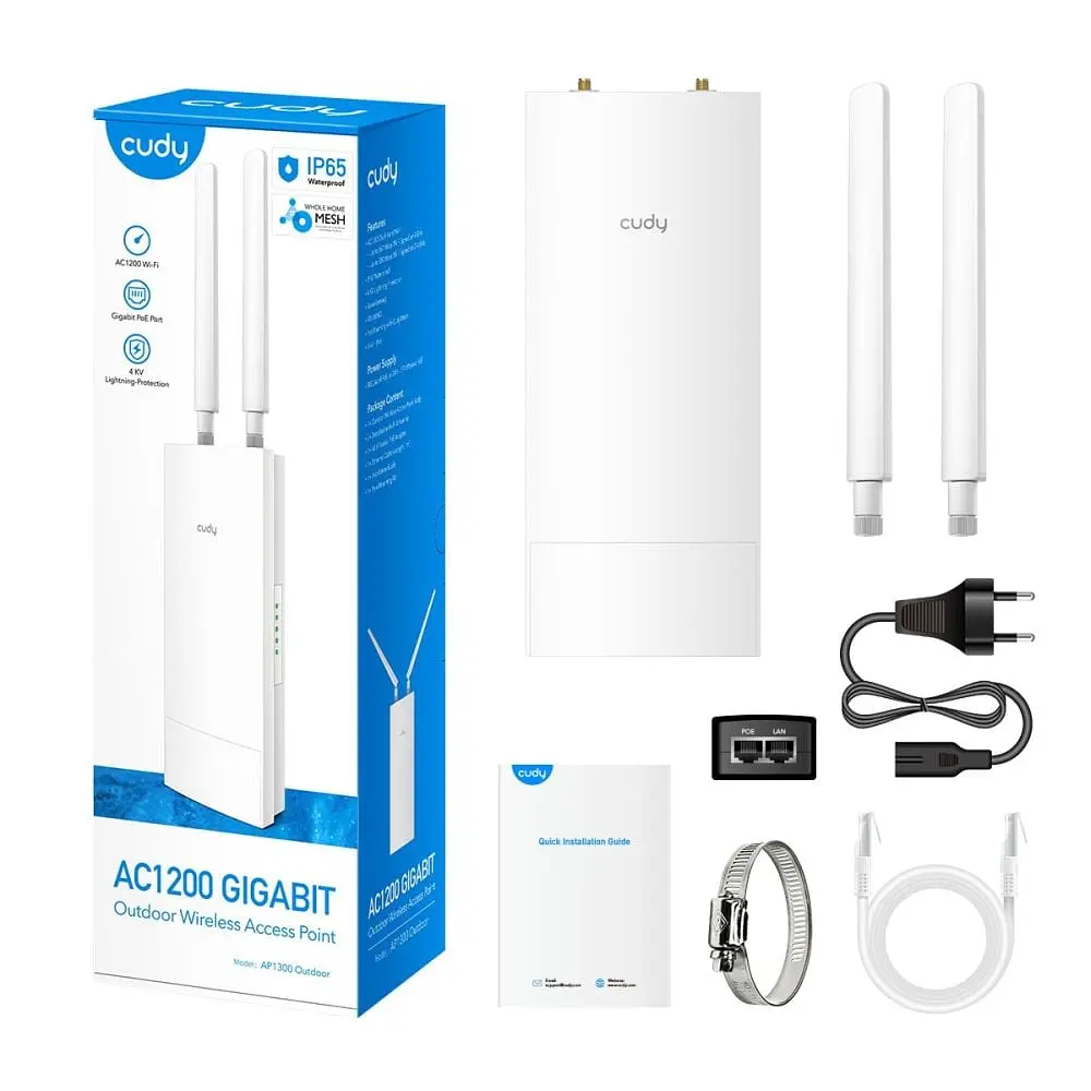 Точка доступу зовнішня WiFi 5 Cudy AP1300 OUTDOOR з підтримкою Mesh дводіапазонна гігабітна (73-00526) - фото 6
