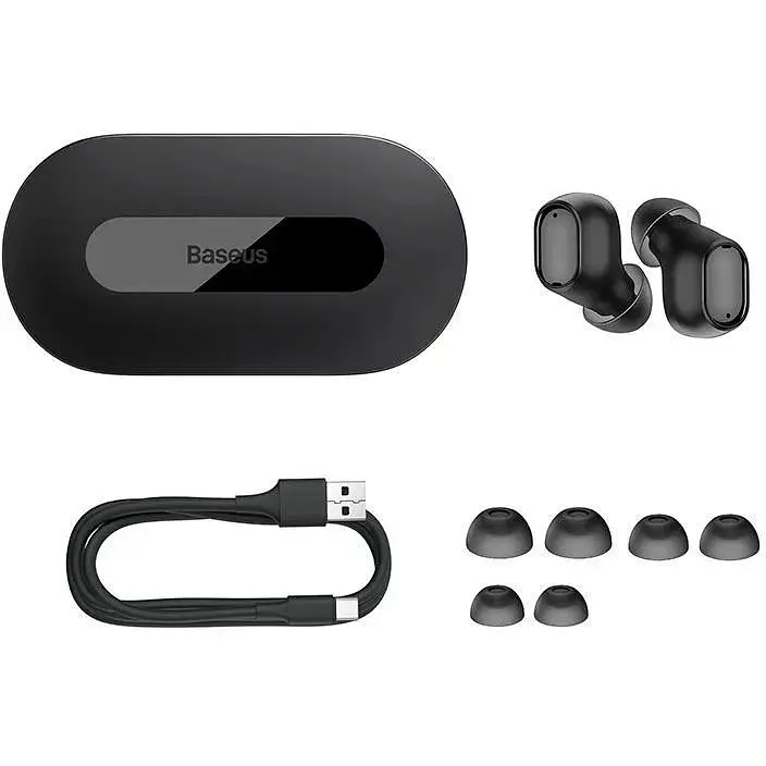 Беспроводные наушники Baseus EZ10 (A00054300116-Z1) стерео гарнитура в кейсе черная - фото 6