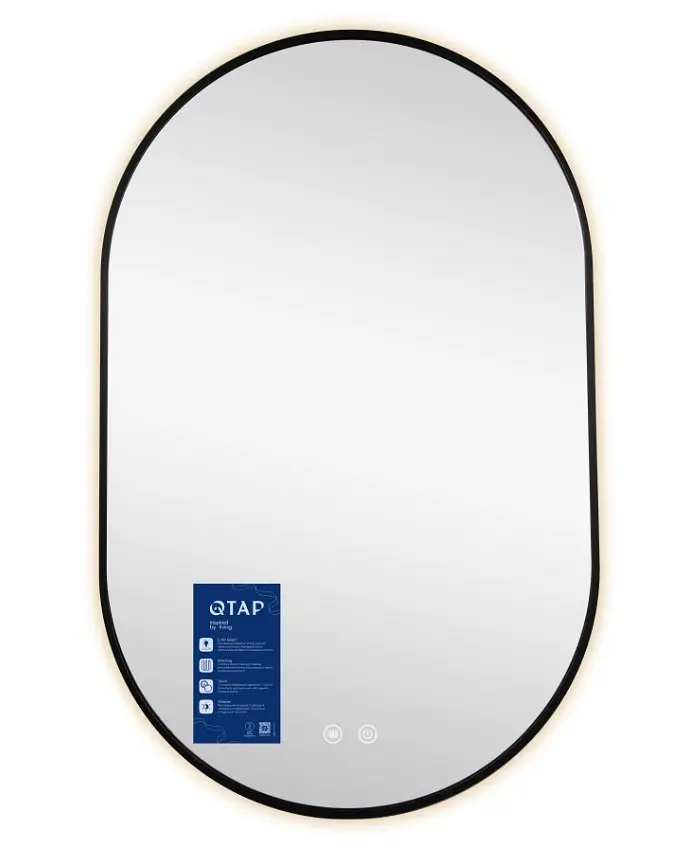 Дзеркало Qtap Scorpio (SC1) 500x800 мм, овальне, з LED-підсвіткою Touch QTSC500800 - фото 5