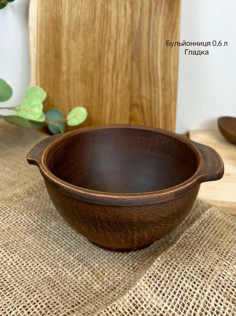 Столовий сервіз керамічного (глиняного) посуду для Борщу на 6 чоловік Гладкий - фото 6