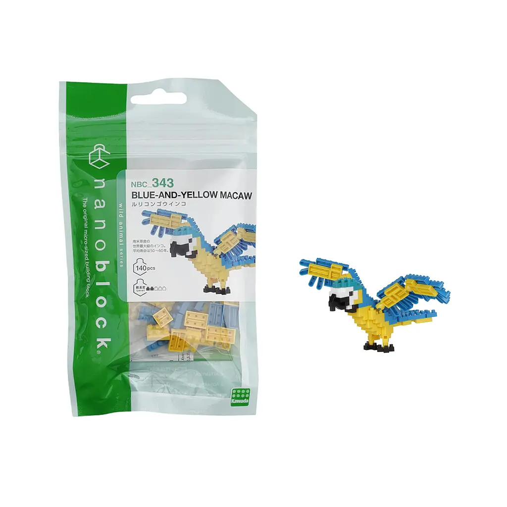 Конструктор Nanoblock Желто-голубой ара 140 элементов (124117) - фото 3
