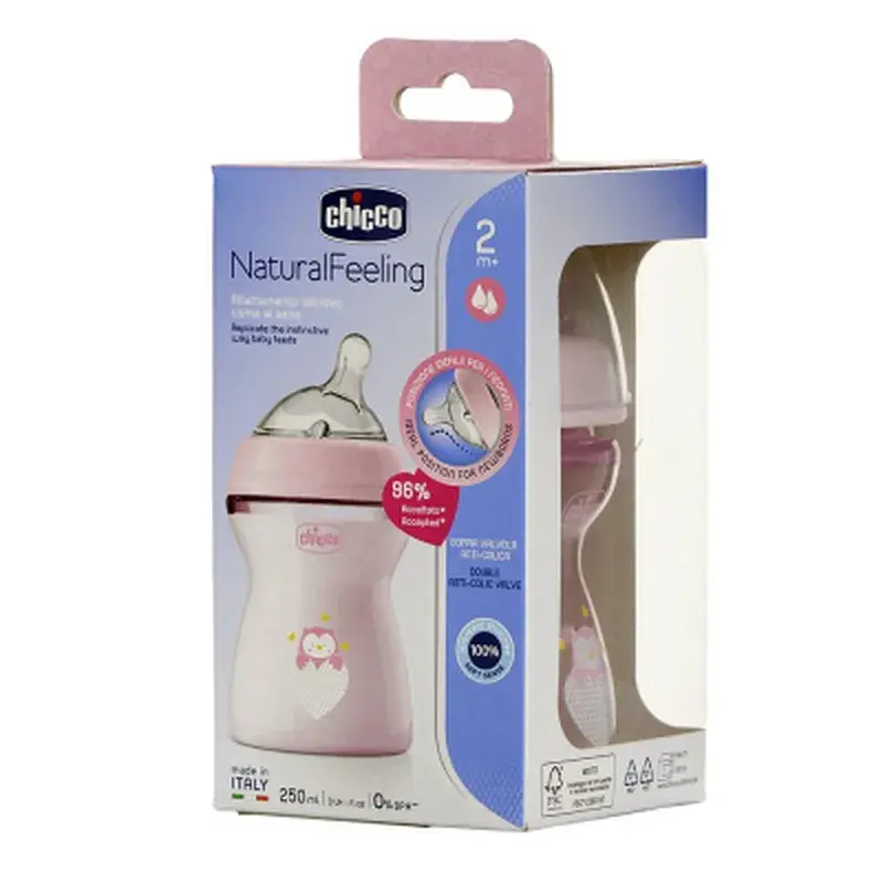 Пляшечка для годування Chicco Natural Feeling силікон середній потік 250мл рожева (81323.10) - фото 9