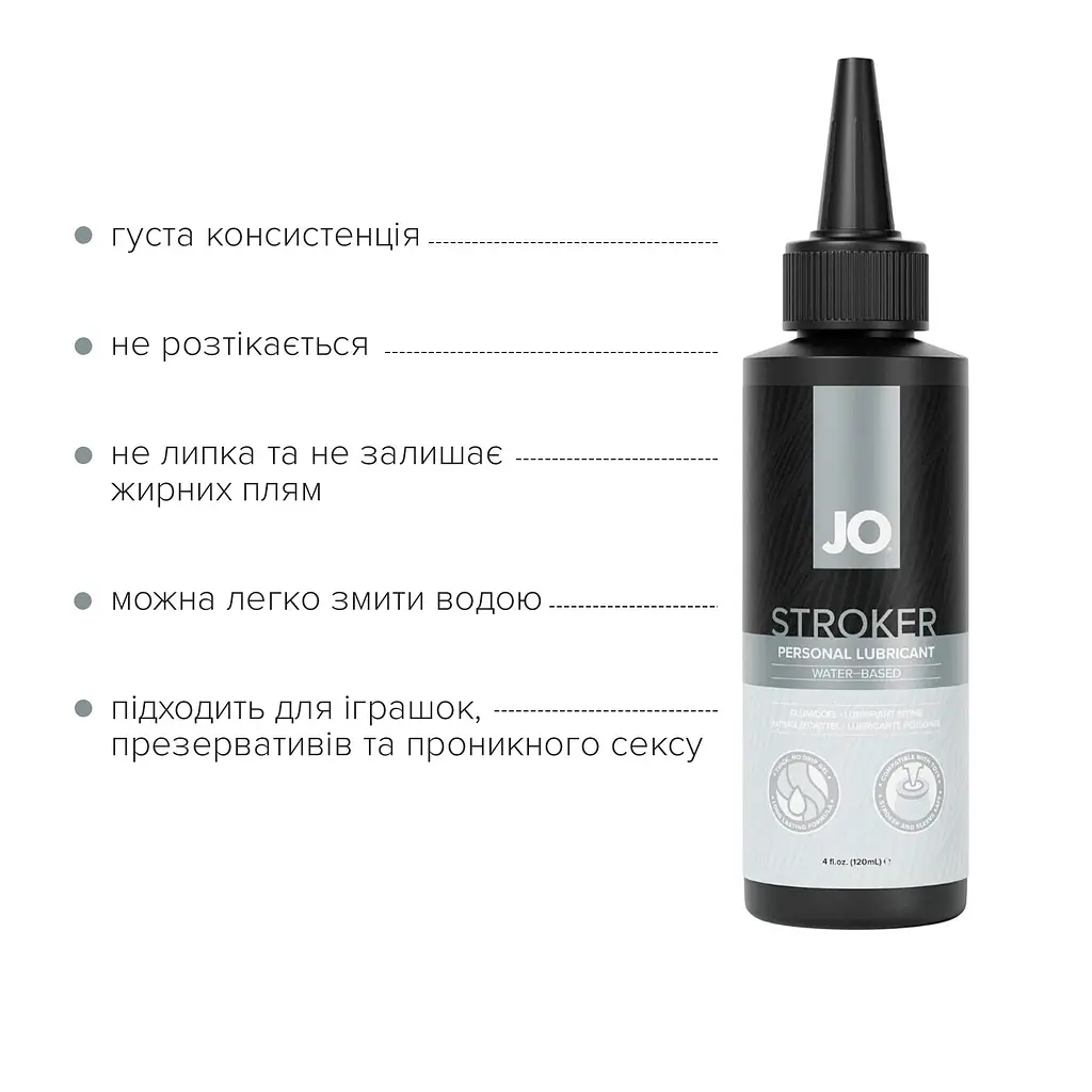 Лубрикант для мастурбаторів JO Stroker Lubricant 120 мл, на водній основі, густий, з аплікатором - фото 6