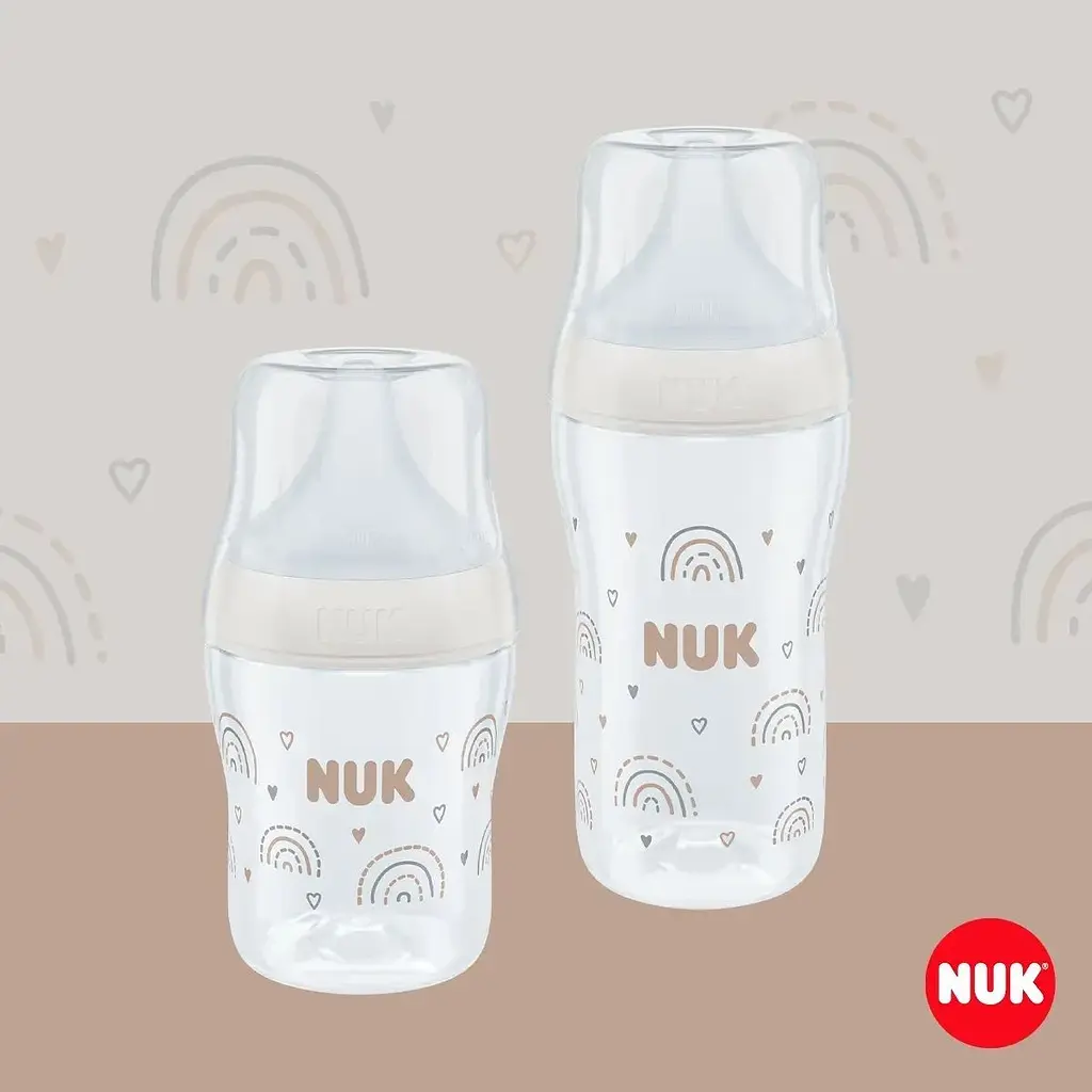Пляшечка для годування Nuk Perfect Match з індикатором температури, з соскою з силікону з отвором M 260 мл веселка (3954136) - фото 7