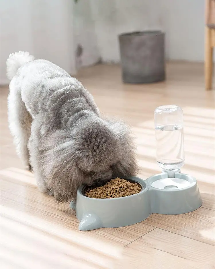Миска для кошек и собак Semi Animal bowl 16*31*22 см, Blue с автоматической поилкой 500 мл - фото 6