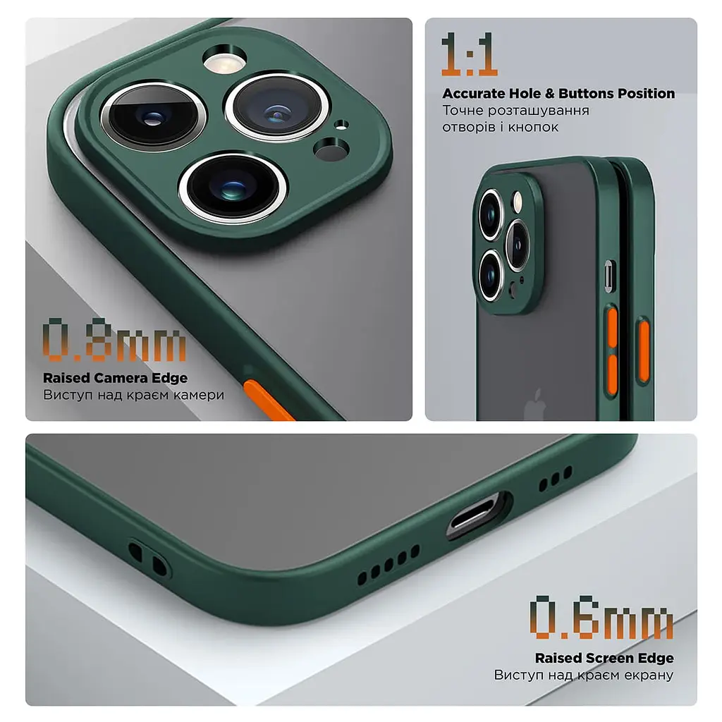 Чехол панель-накладка для Apple iPhone 14 Pro, Frosted Matte, зеленый, противоударный чехол с защитой всего корпуса, термополиуретан TPU + поликарбонат PC, ArmorStandart (ARM64491) - фото 3
