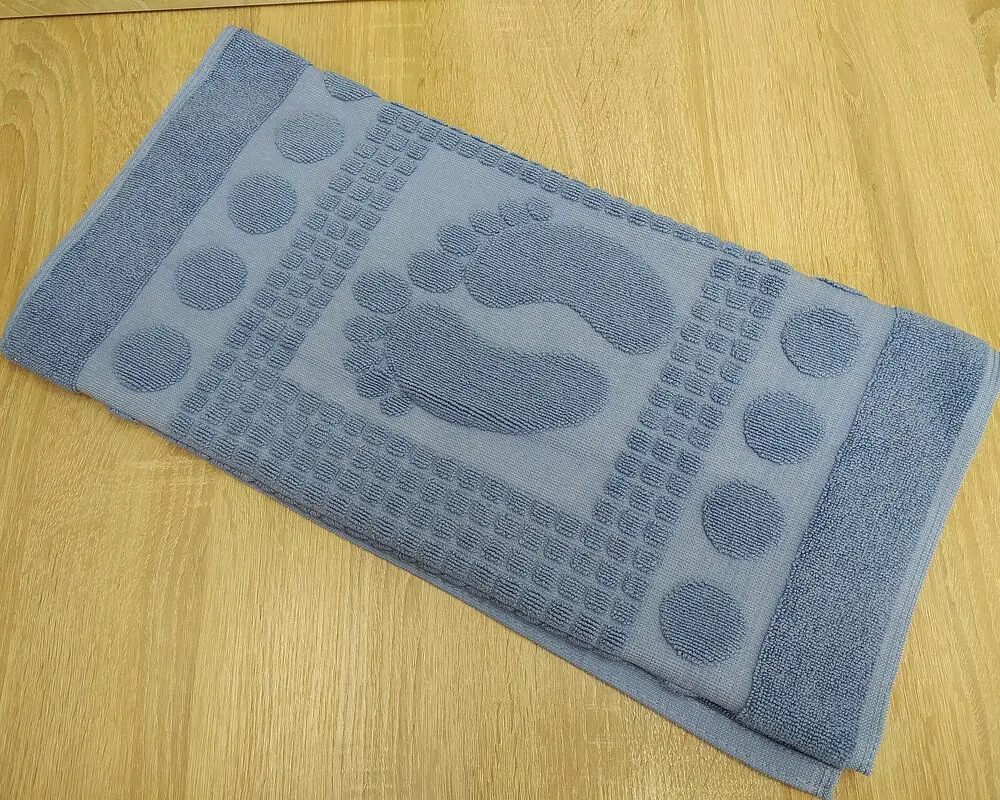 Турецький рушник для ніг Zeron 50х70 Blue щільність 750 г/м2 - фото 4