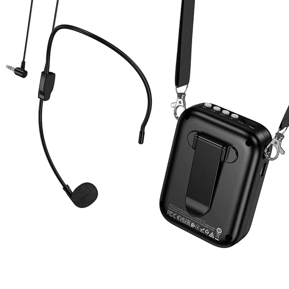 Портативна колонка з гарнітурою HOCO L23 Lemony speaker with wired microphone, 5W, Black - фото 6
