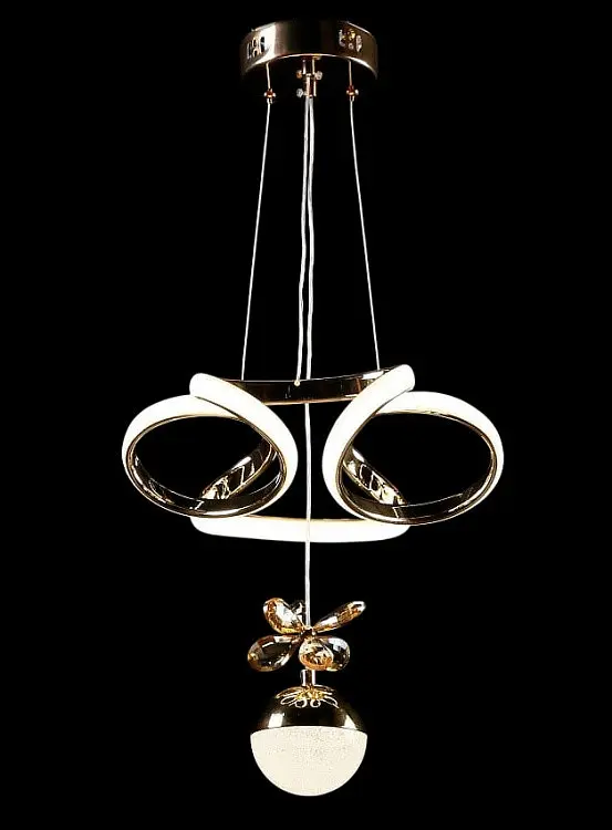 Люстра стельова LED Splendid Ray L124/2, 2 лампи, золото, білий, регульована висота 30-120 см - фото 5