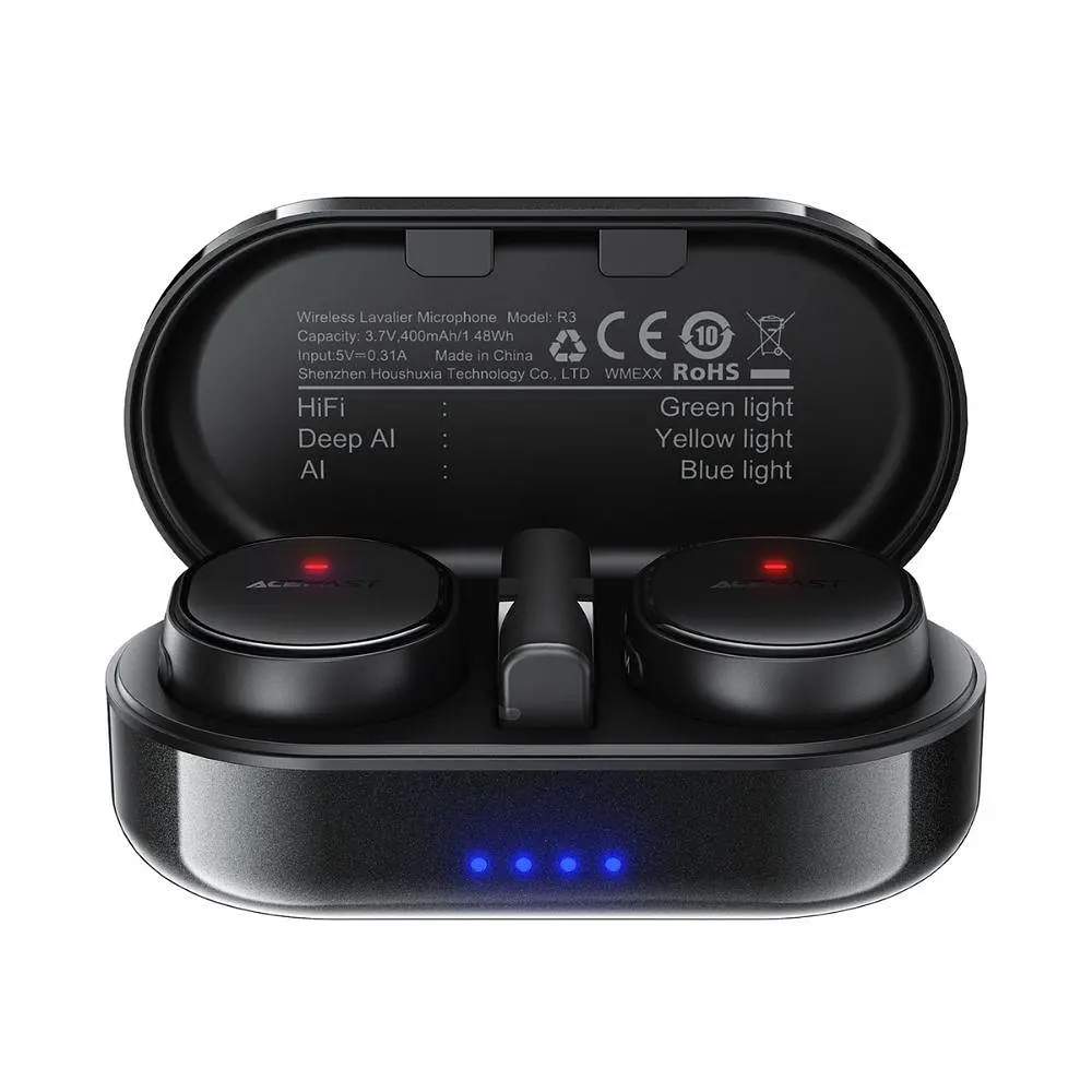 Бездротова мікрофонна система ACEFAST R3 dual-mic (Type-C) Black (6974316285847)