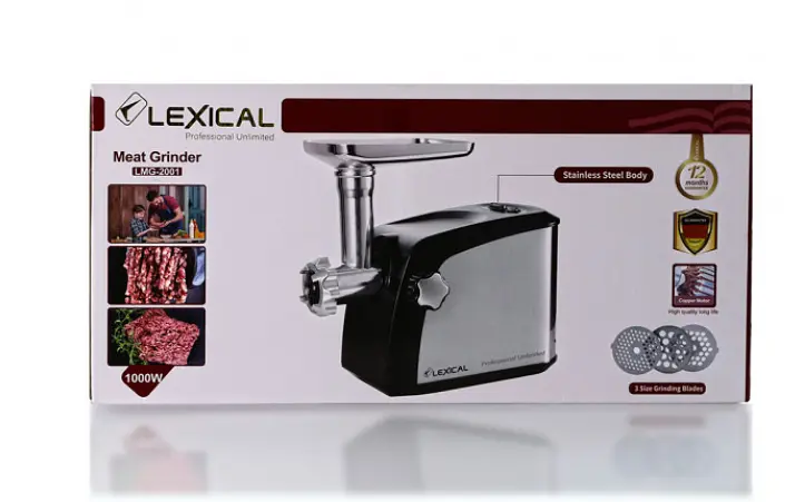 Електрична м'ясорубка Lexical LMG-2001 з функцією реверс 1000W Black-Gray (3_01531) - фото 6