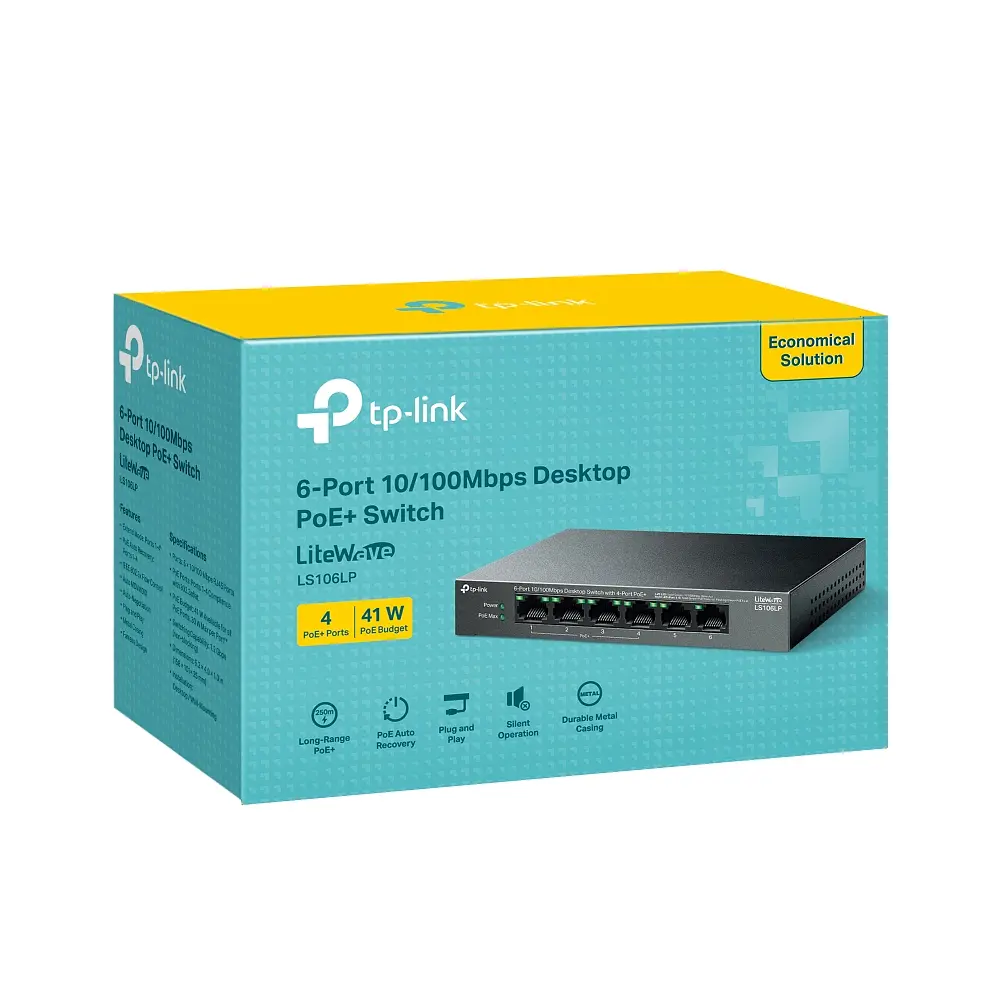Коммутатор LS106LP 6xFE (4xPoE), 41 Вт TP-Link teh0018246 - фото 7