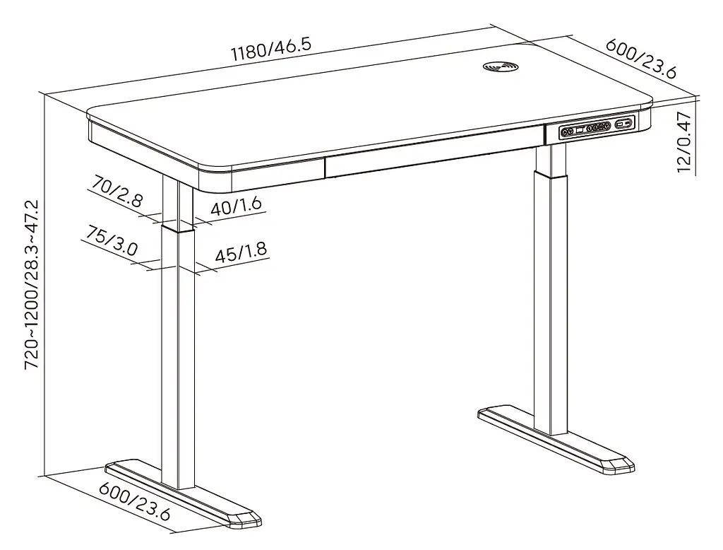 Комп'ютерний стіл OfficePro з електрорегулюванням висоти білий (ODE111WW) - фото 13