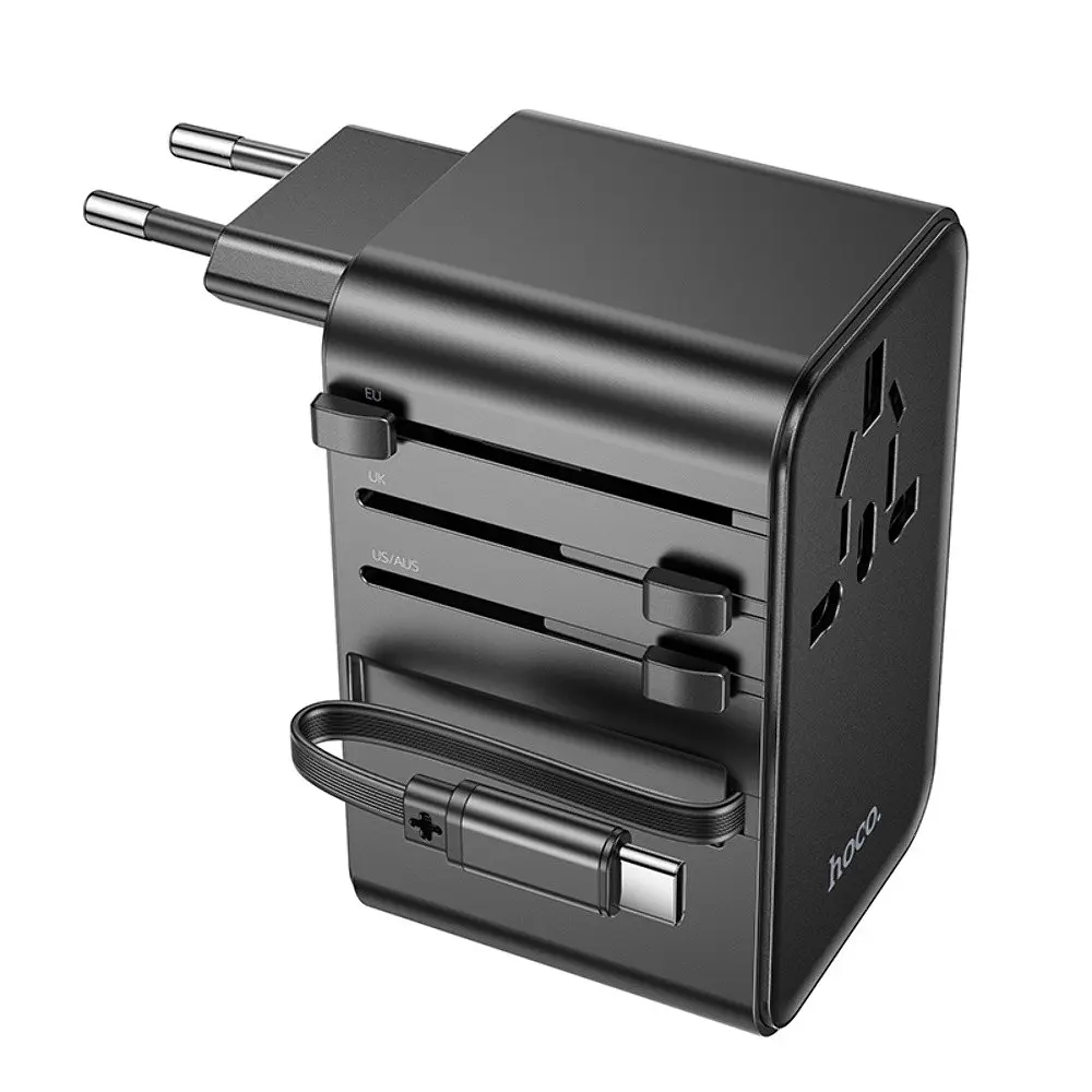 Мережевий зарядний пристрій Hoco AC18 2 USB/ Type-C PD 35W чорний - фото 4