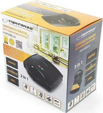 Вафельниця-сендвічниця-гриль 3-в-1 Esperanza EKT006K black - фото 6