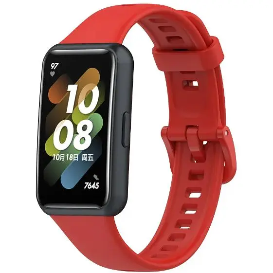Ремінець DK для Huawei Band 7 Silicone Sport Band Classic (red) - фото 2