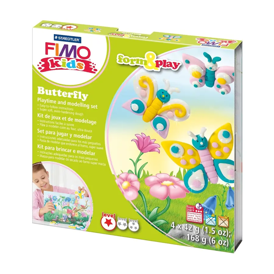 Набір пластики Fimo kids "Метелик" 4 кол. 42 г Fimo (4007817806197)