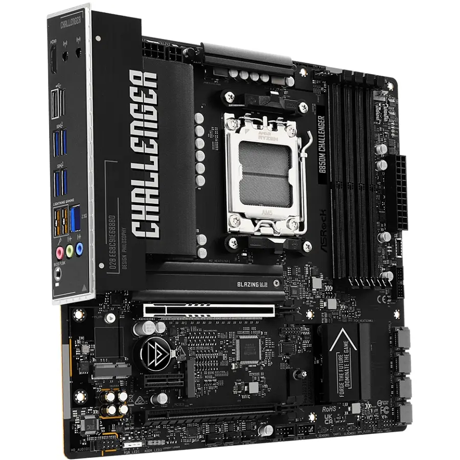 ASRock B850M CHALLENGER (AM5/B850, 4*DDR5, 2xPCIex16, HDMI/DP, 4xSATAІІІ,2xM.2, 2.5GLan, mATX) - фото 3