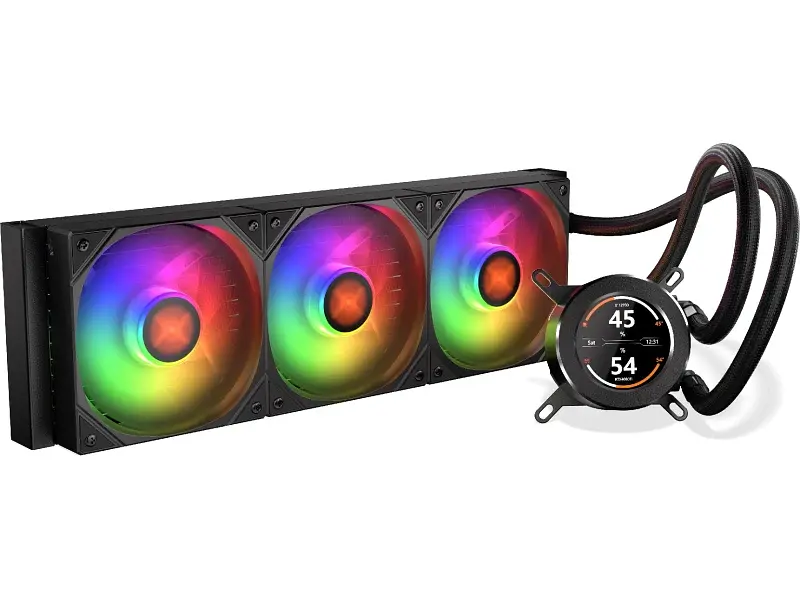 Водяне охолодження Krux HydroGlance 360 ARGB LCD Black (KRXE004)