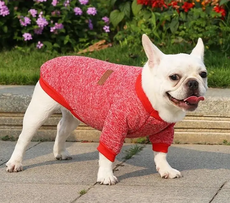 Кофта для собак та котів EcoToys Red S ряба червона A: 25 см B: 34 см C: 20 см 7105 - фото 3