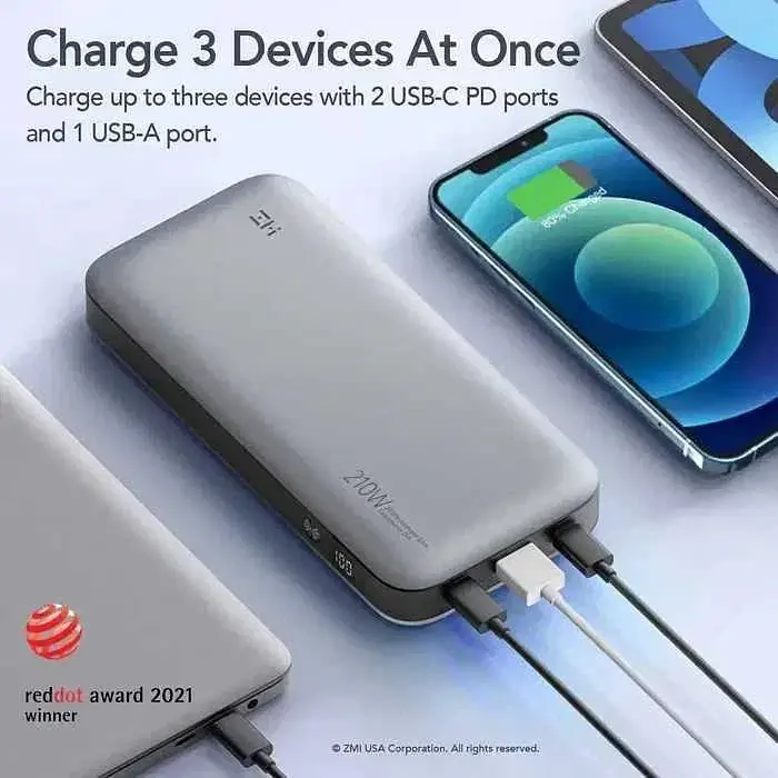 Power Bank ZMI No. 20 Model 25000 mAh 210W QB826G - фото 4