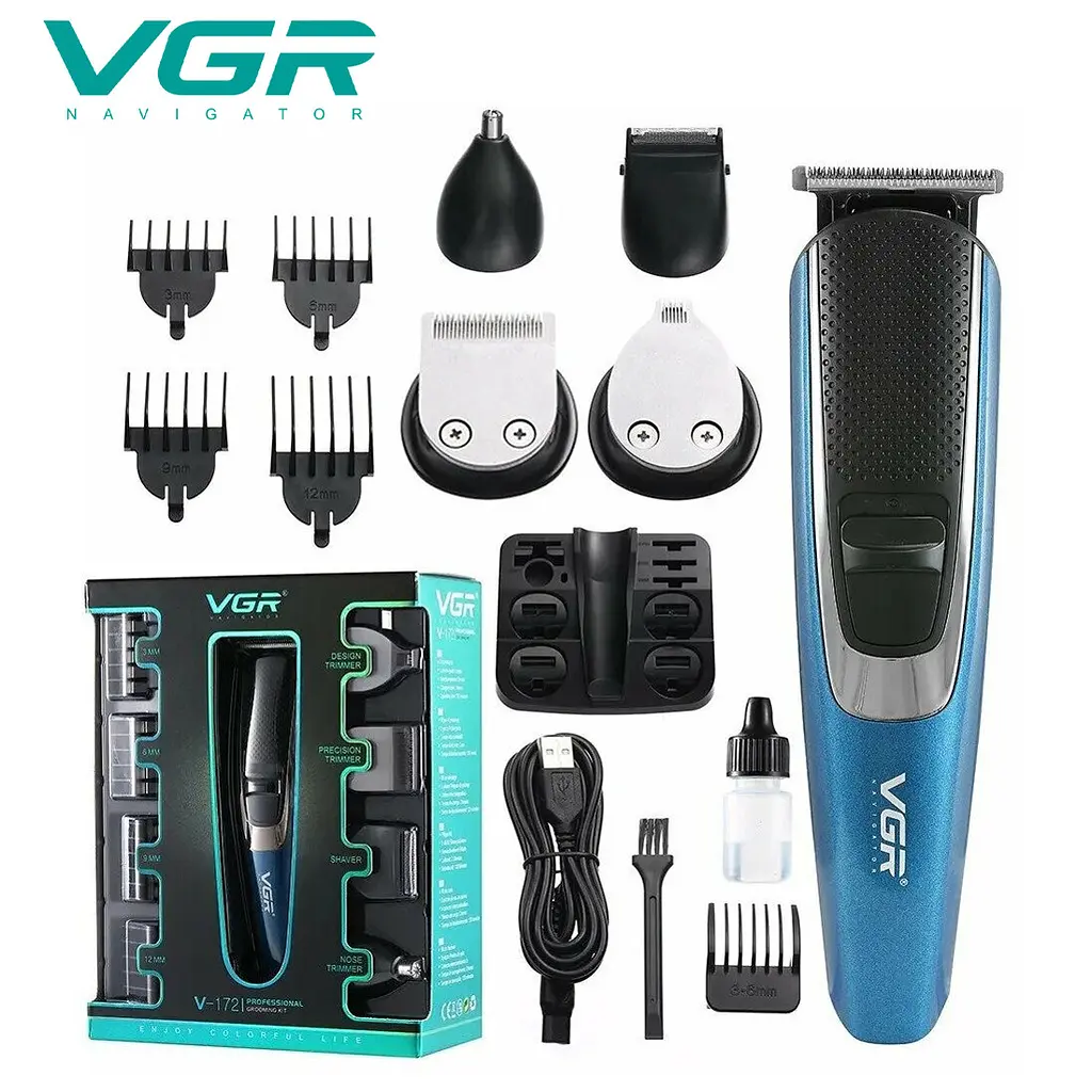 Бритва для обличчя та тіла чоловіча тример для бороди шейвер VGR V-172 Grooming Kit - фото 2