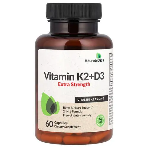 Вітамін D3 + K-2 Vitamin K2 + D3 10.000IU/120mcg Extra Strength 60 капсул Futurebiotics vit0006376