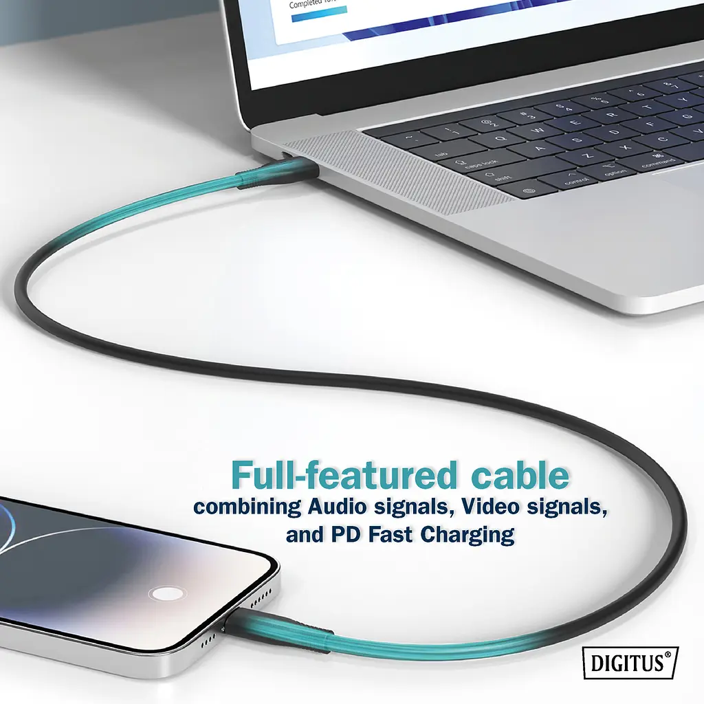 Кабель Digitus USB-C заряджання/синхронізації, USB 4.0 Gen 2, 20G, 240W teh0025058 - фото 10