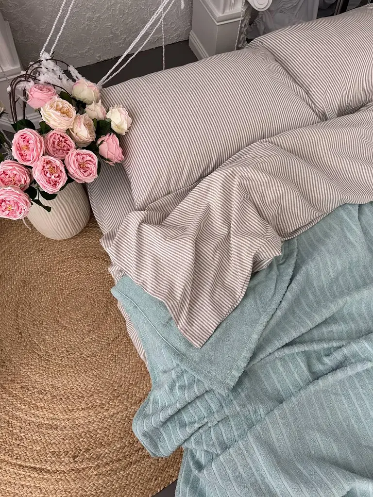 Покривало Zeintex Palermo махрове бавовняне ментолове 210х280 см - фото 7