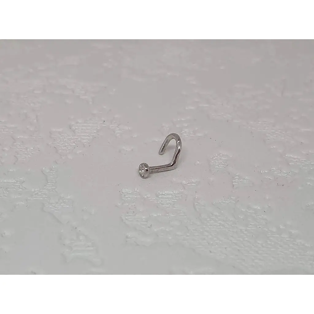 Серебряная серьга-пирсинг в нос Umax с фианитом. 7029U - фото 2