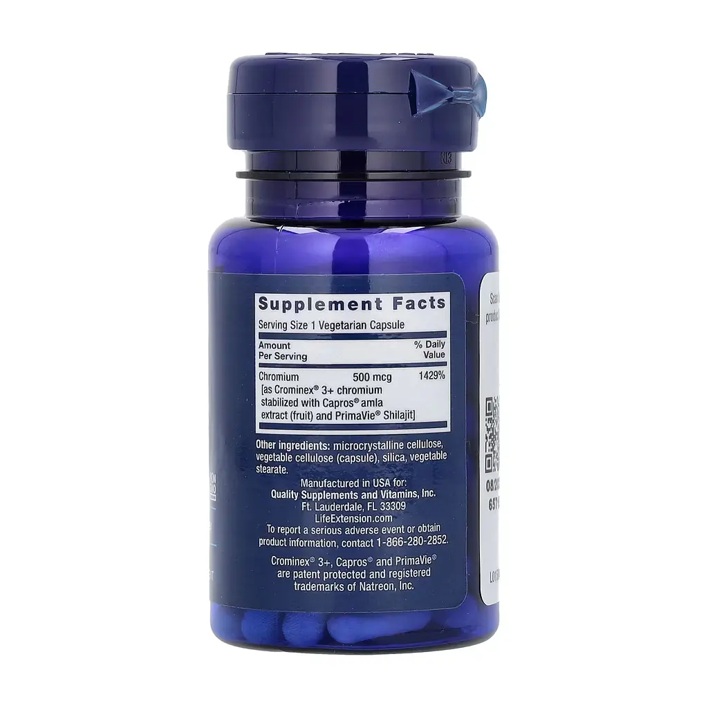 Хром Optimized Chromium with Crominex® 3+ 500 mcg - 60 vcaps - фото 2