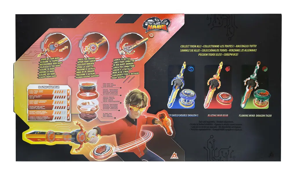 Дзиґа Auldey VI Flaming Pack Палаючий Бойовий Ведмідь Blazing War Bear Infinity Nado det0018437 - фото 5
