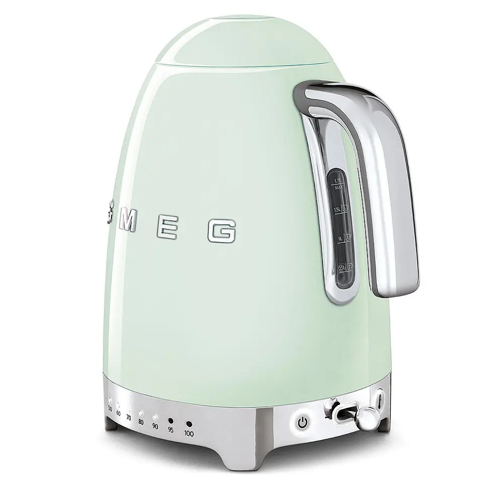 Чайник электрический Smeg (KLF04PGEU) Retro Style 50's - с регулятором температуры - 1,7л - светло-зеленый, Зелёный - фото 3