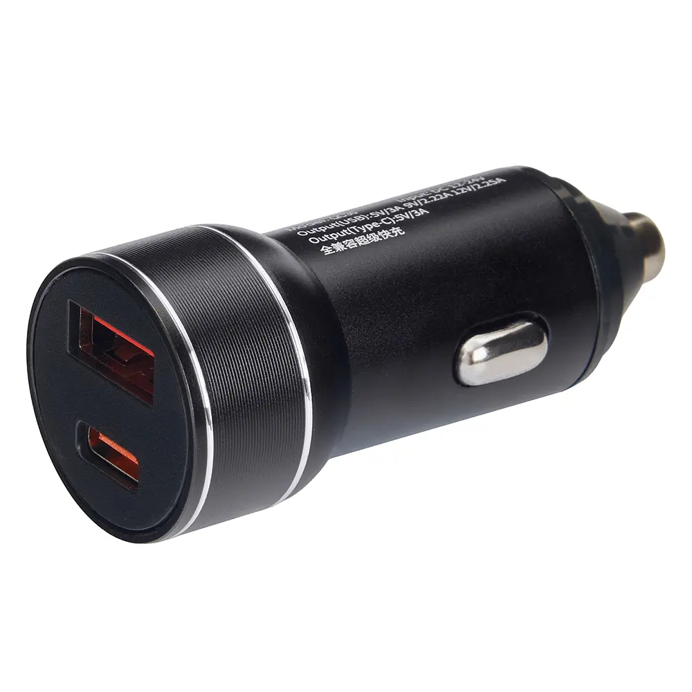 Автомобільний зарядний пристрій VOIN 30W, 1USB 10W + 1PD 27W, 12/24V (C-36206) - фото 2
