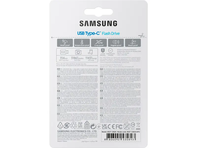 USB флеш накопичувач Samsung 128 GB Type-C Blue (MUF-128DA/APC) - фото 10