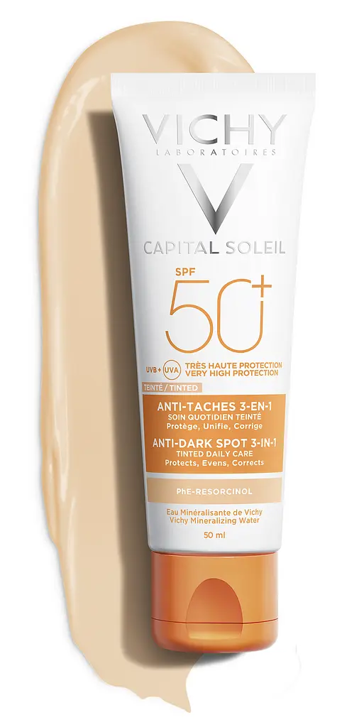 Сонцезахисний крем проти пігментних плям 3 в 1 Vichy Idеal Soleil з тонуючим ефектом SPF 50+ 50 мл (M9740000) - фото 7
