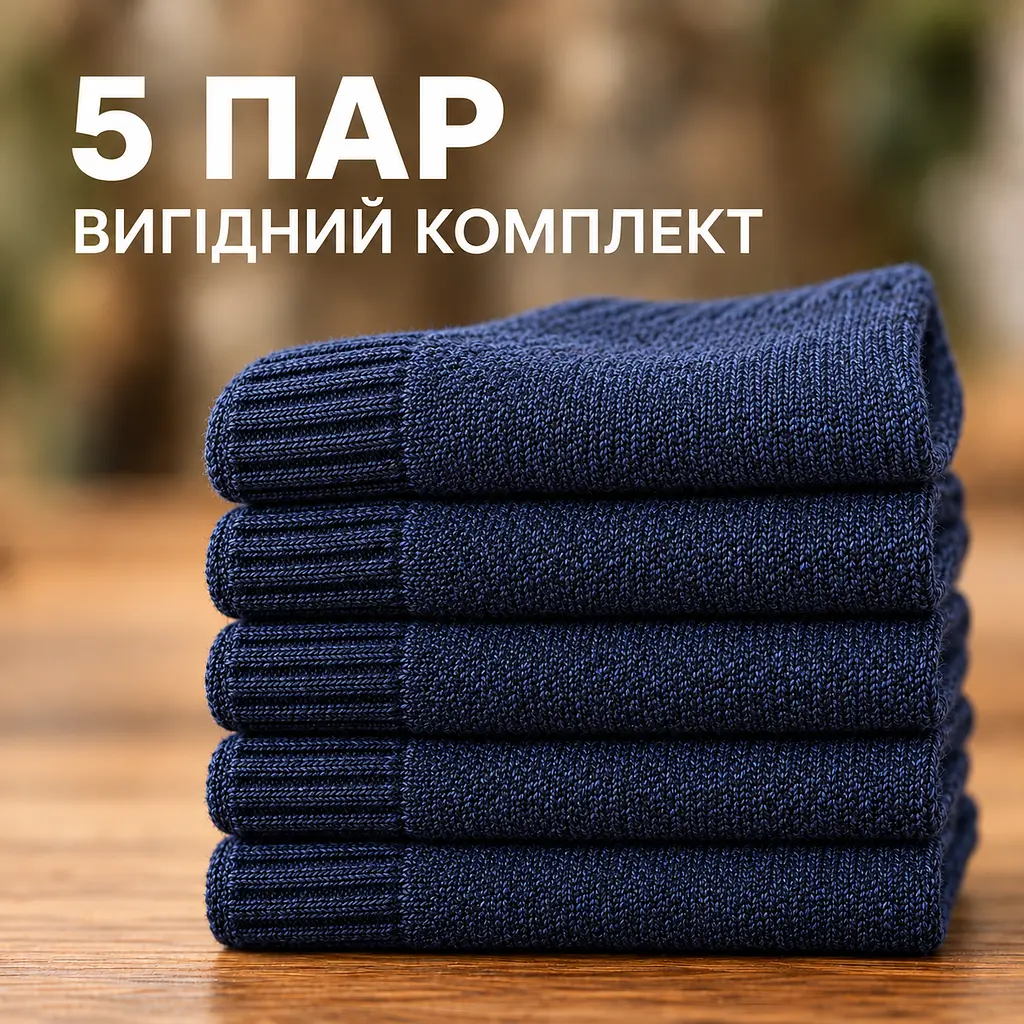 Універсальні чоловічі шкарпетки махрові розмір 39-46 Solve — термо-шкарпетки , 5 пар, KT7003704 - фото 9