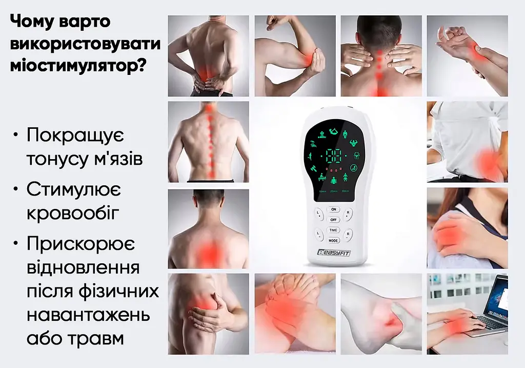 Міостимулятор EasyFit ActivePulse масажер електростимулятор м'язів + Чохол - фото 2