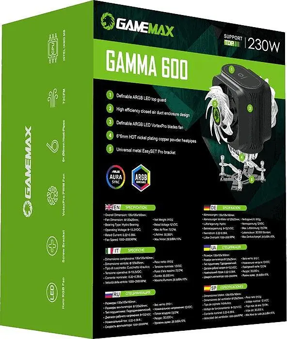 Кулер для процесора GameMax Gamma 600 (Gamma 600) - фото 4