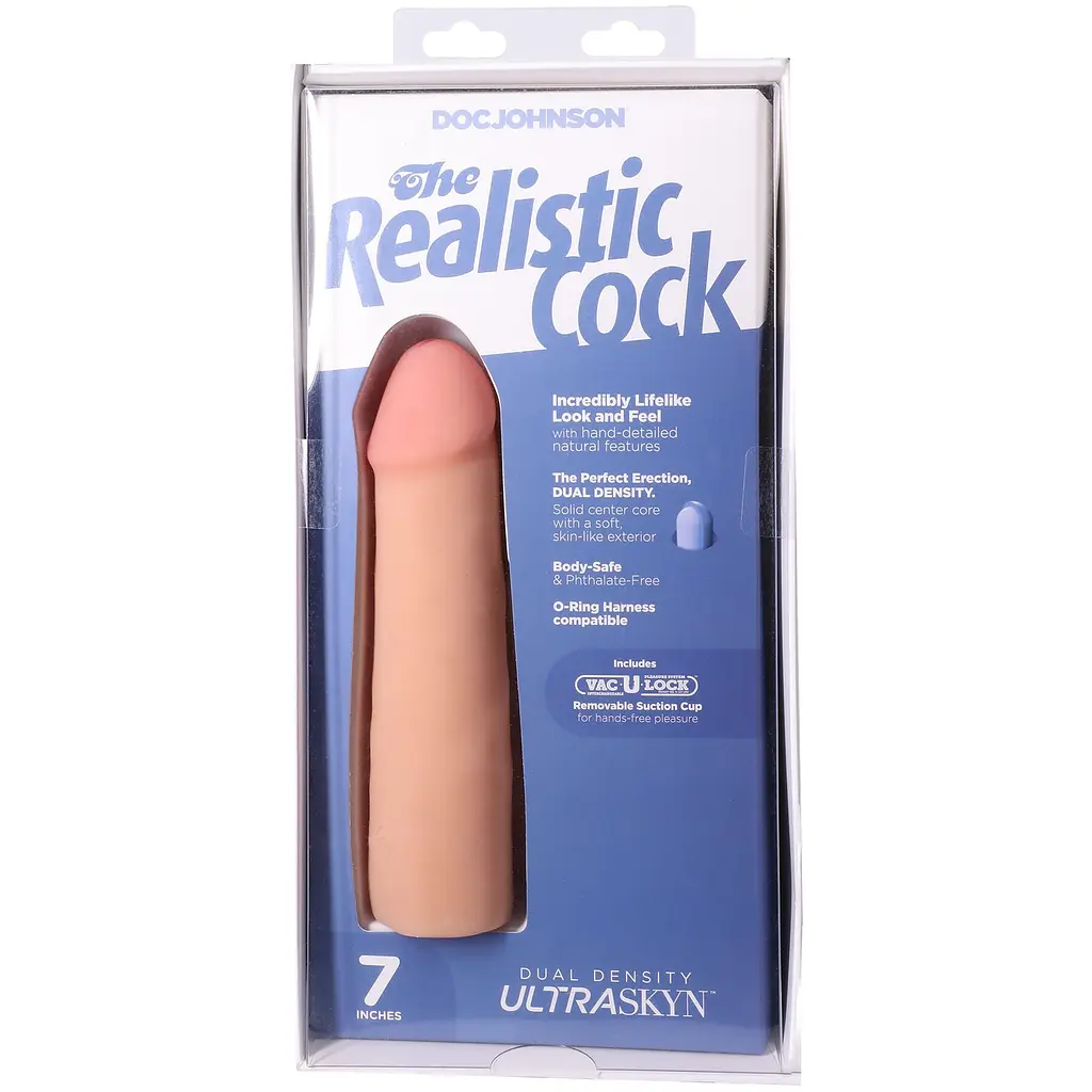 Фалоімітатор Doc Johnson The Realistic Cock ULTRASKYN 7 Inch, 17.1 см - фото 9