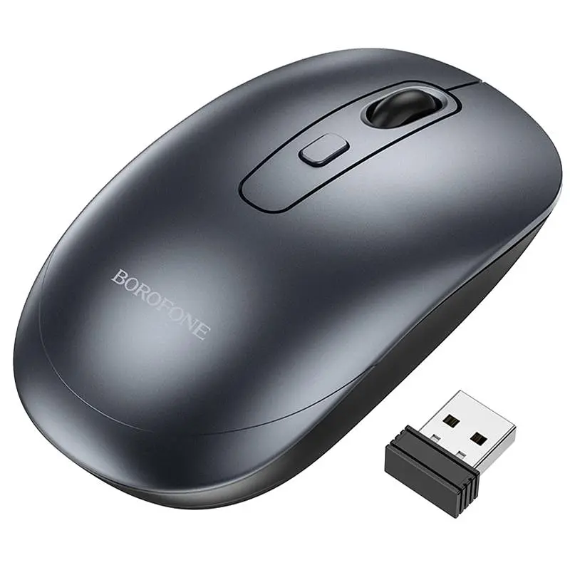 Миша бездротова Borofone BG13 Winner 2.4G Black/Metal gray - фото 6