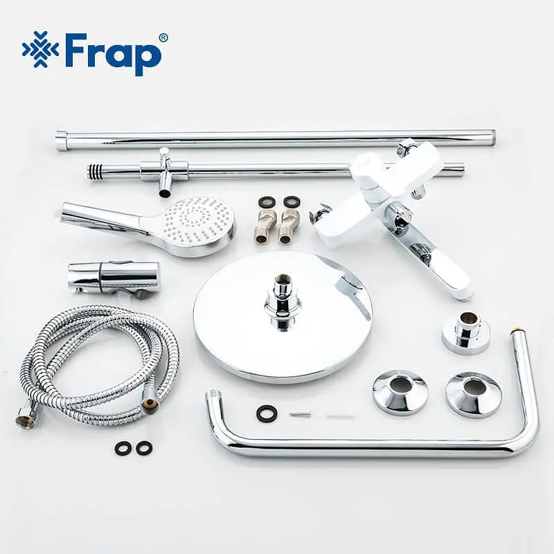 Душова система Frap F2441 з поворотним виливом, білий/хром - фото 7