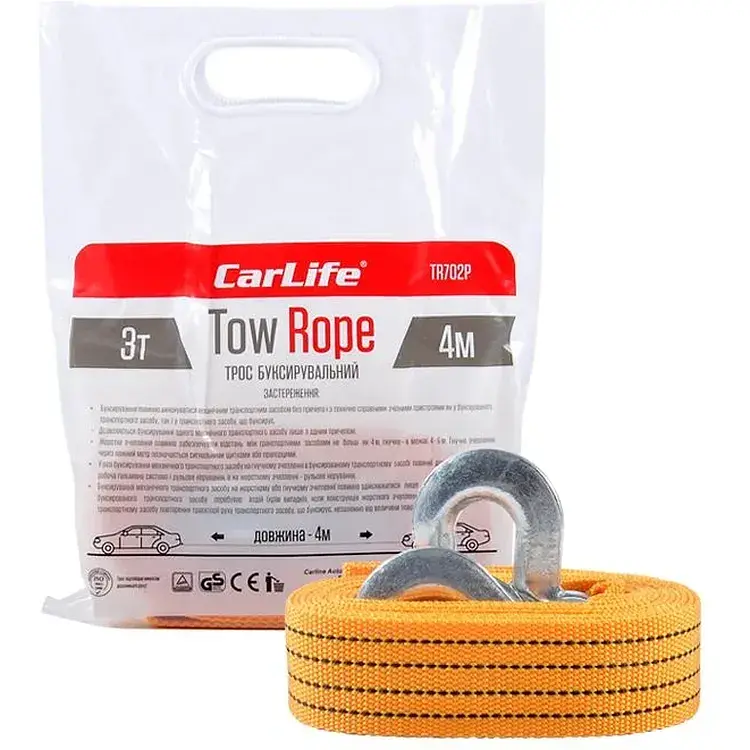 Буксирувальний трос Carlife 3 т 4 м - фото 2