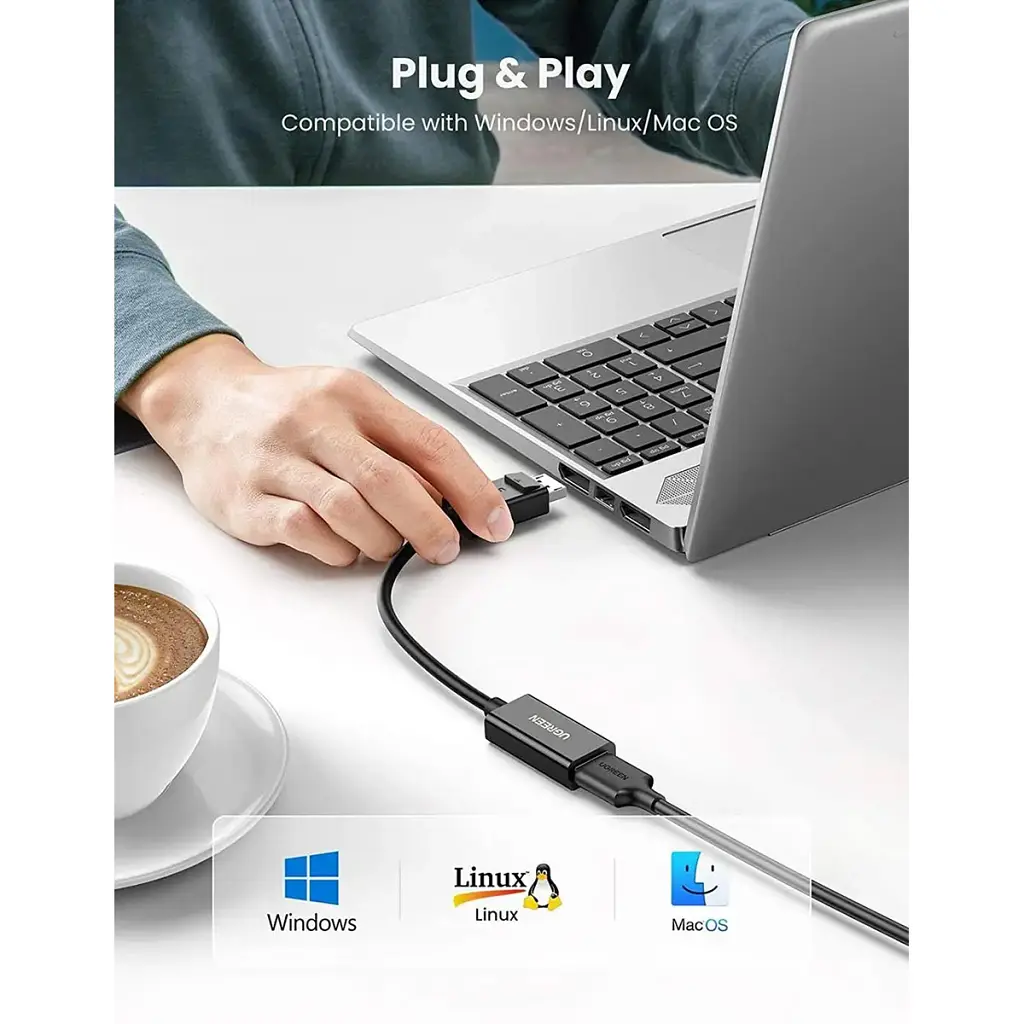 Перехідник Display Port M to HDMI F 4K60Hz black Ugreen (70694) - фото 3