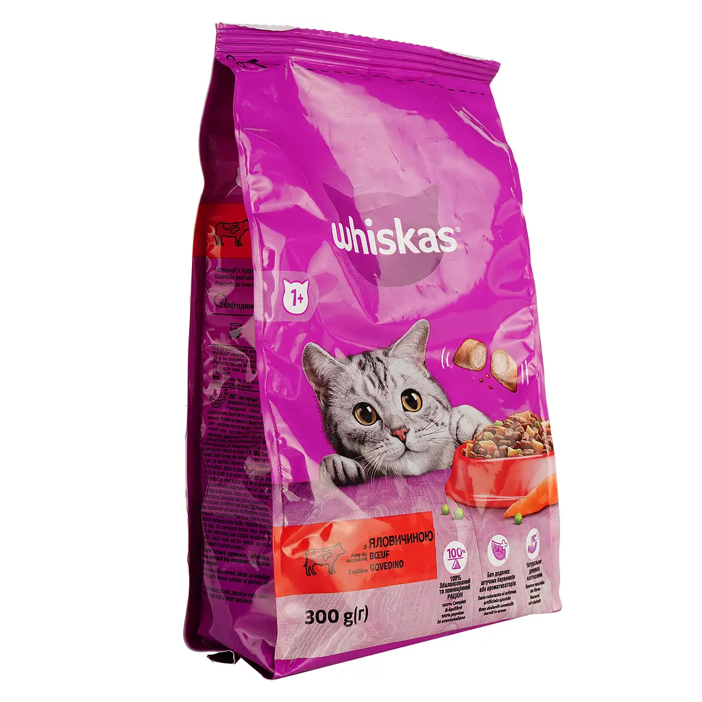 Сухий корм для котів Whiskas з яловичиною 300 г - фото 2