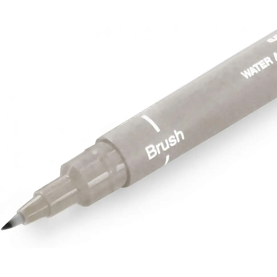 Лайнер-кисть Uni Pin Brush Fine Line светло-серый 2 мм (PINBR-200(S) LIGHT GREY) - фото 4