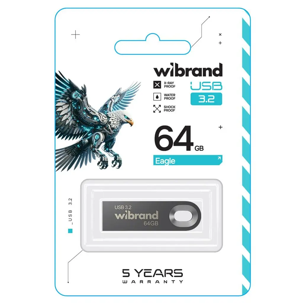 Flash Wibrand USB 3.2 Gen1 Eagle 64GB Grey - фото 2